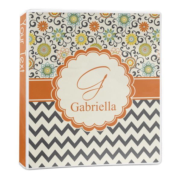 Swirls, Floral & Chevron 3-Ring Binder Main- 1in