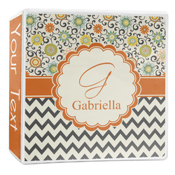 Swirls, Floral & Chevron 3-Ring Binder - 2 inch (Personalized)
