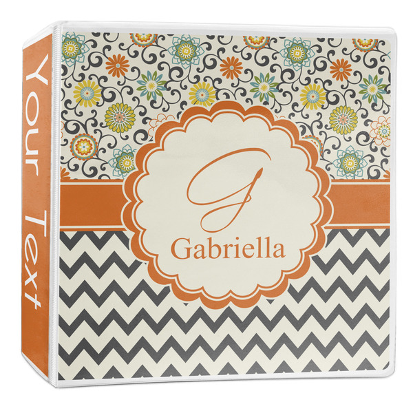 Custom Swirls, Floral & Chevron 3-Ring Binder - 2 inch (Personalized)