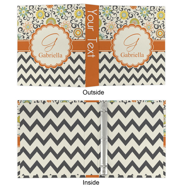 Swirls, Floral & Chevron 3 Ring Binders - Full Wrap - 1" - APPROVAL