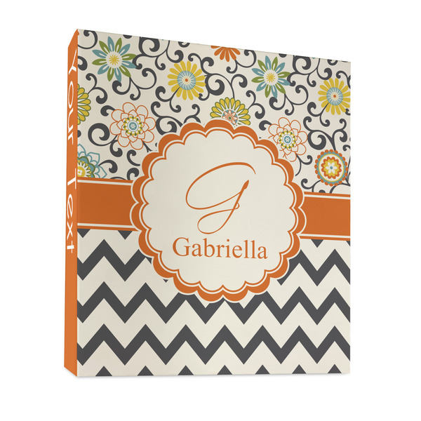 Swirls, Floral & Chevron 3 Ring Binders - Full Wrap - 1" - FRONT