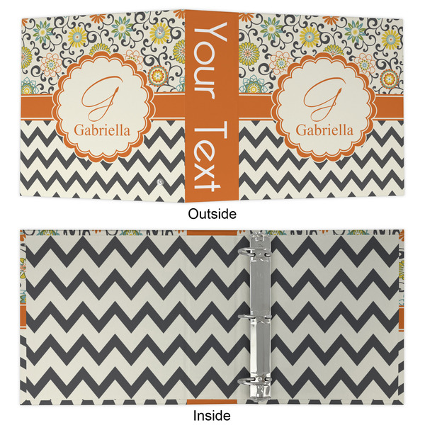 Swirls, Floral & Chevron 3 Ring Binders - Full Wrap - 2" - APPROVAL