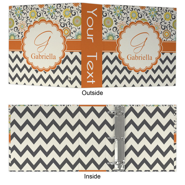 Swirls, Floral & Chevron 3 Ring Binders - Full Wrap - 3" - APPROVAL