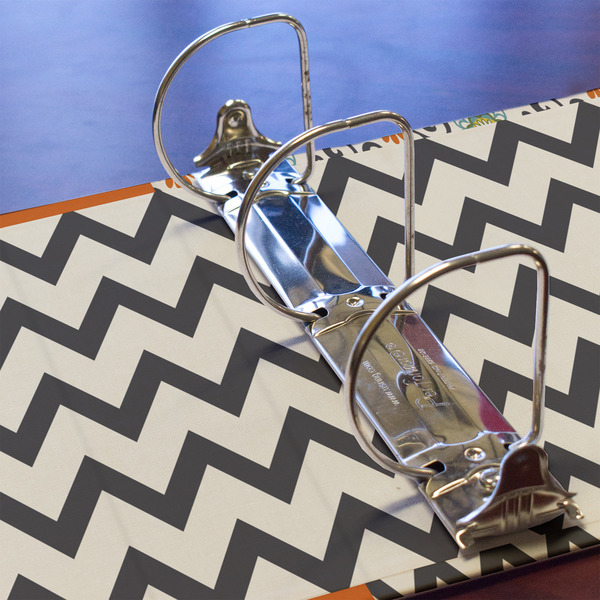 Swirls, Floral & Chevron 3 Ring Binders - Full Wrap - 3" - DETAIL