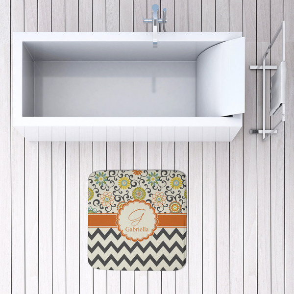 Swirls, Floral & Chevron 48x48 Foam Memory Mat - LIFESTYLE