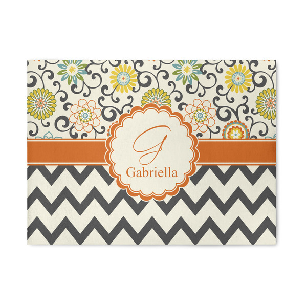 Custom Swirls, Floral & Chevron 5' x 7' Patio Rug (Personalized)