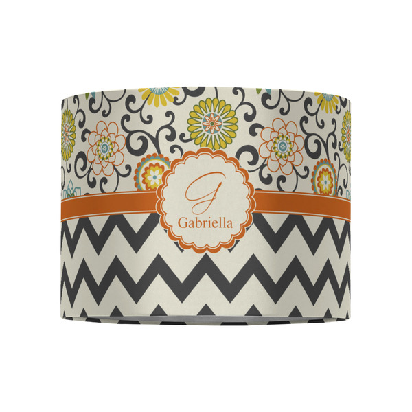 Swirls, Floral & Chevron 8" Drum Lampshade - FRONT (Fabric)