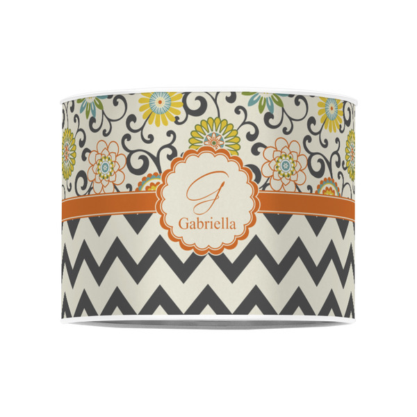 Swirls, Floral & Chevron 8" Drum Lampshade - FRONT (Poly Film)