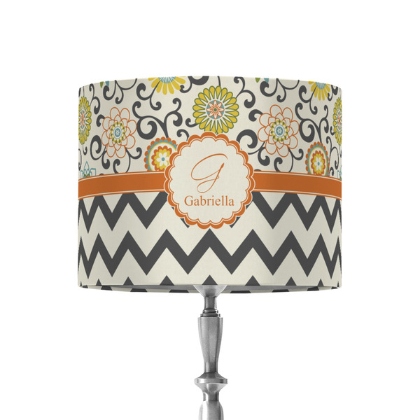 Custom Swirls, Floral & Chevron 8" Drum Lamp Shade - Fabric (Personalized)