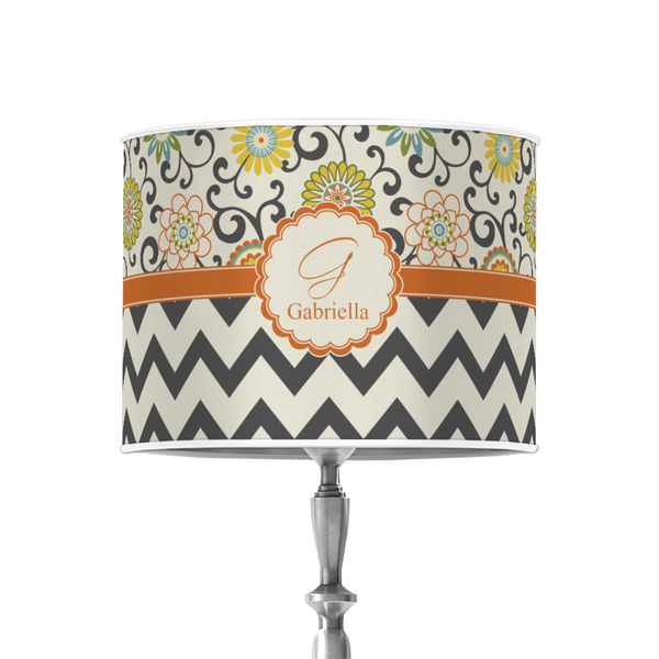 Swirls, Floral & Chevron 8" Drum Lampshade - ON STAND (Poly Film)
