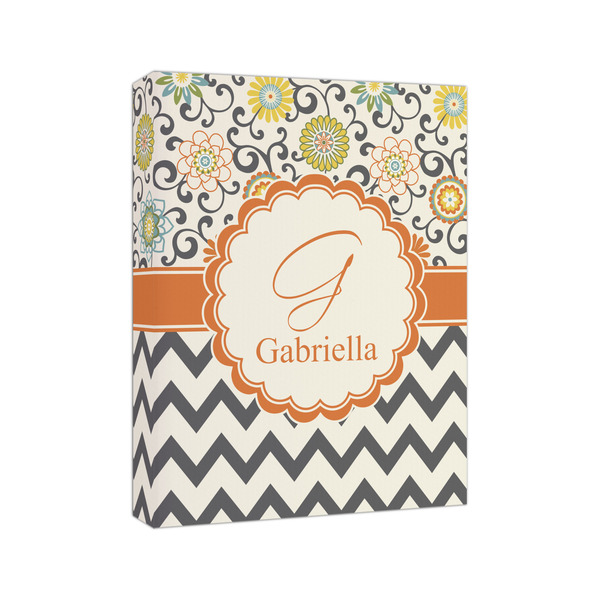 Swirls, Floral & Chevron 8x10 - Canvas Print - Angled View