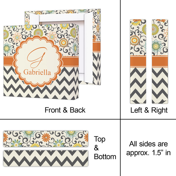 Swirls, Floral & Chevron 8x8 - Canvas Print - Approval