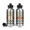 Swirls, Floral & Chevron Aluminum Water Bottle - Front and Back