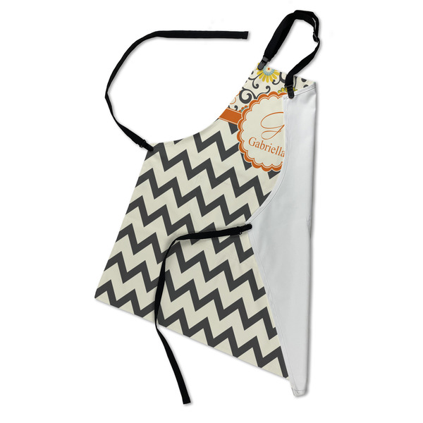 Swirls, Floral & Chevron Apron - Folded