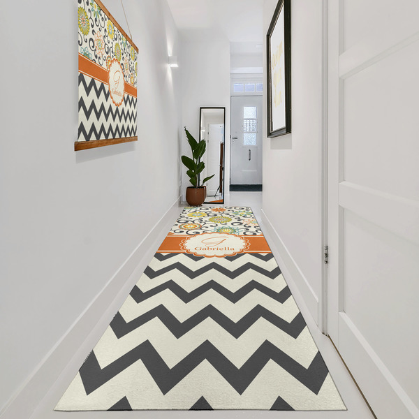 Swirls, Floral & Chevron Area Rug Sizes - In Context (vertical)