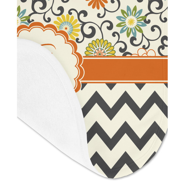 Swirls, Floral & Chevron Baby Bib - AFT detail