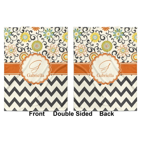 Swirls, Floral & Chevron Baby Blanket (Double Sided - Printed Front and Back)