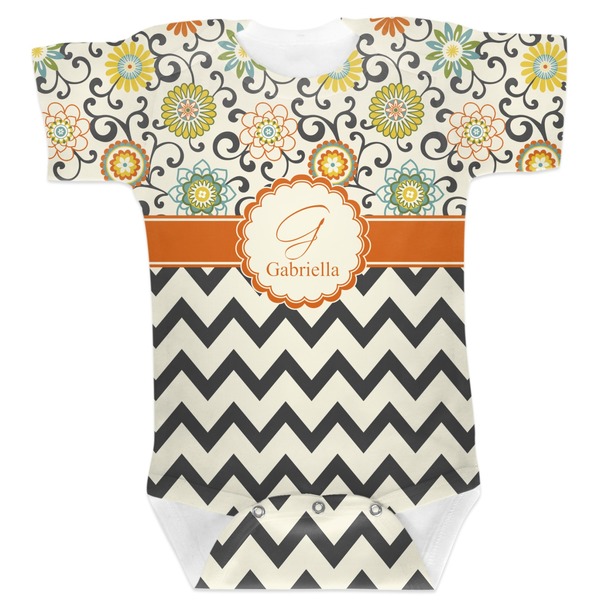 Custom Swirls, Floral & Chevron Baby Bodysuit (Personalized)