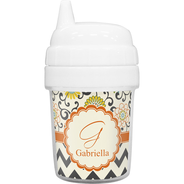 Custom Swirls, Floral & Chevron Baby Sippy Cup (Personalized)