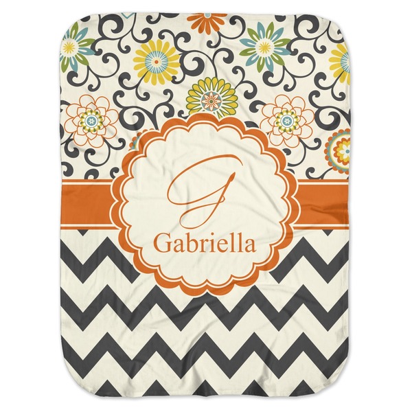 Custom Swirls, Floral & Chevron Baby Swaddling Blanket (Personalized)