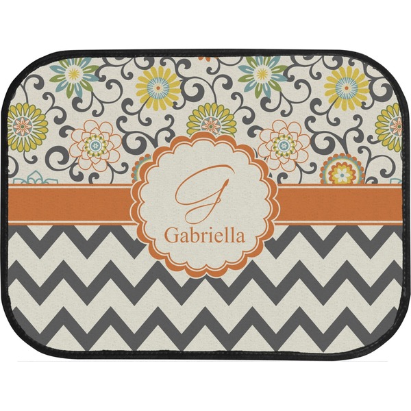 Swirls, Floral & Chevron Custom Car Floor Mats (Back Seat)