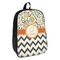 Swirls, Floral & Chevron Backpack - angled view