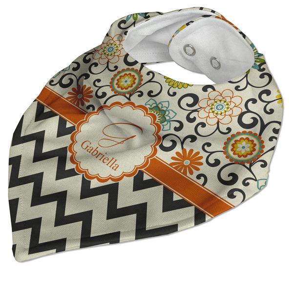 Swirls, Floral & Chevron Bandana Closed