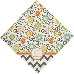 Swirls, Floral & Chevron Dog Bandana Scarf w/ Name and Initial