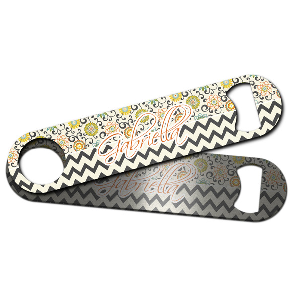 Swirls, Floral & Chevron Bar Bottle Opener - Main