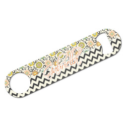 Swirls, Floral & Chevron Bar Bottle Opener w/ Name and Initial