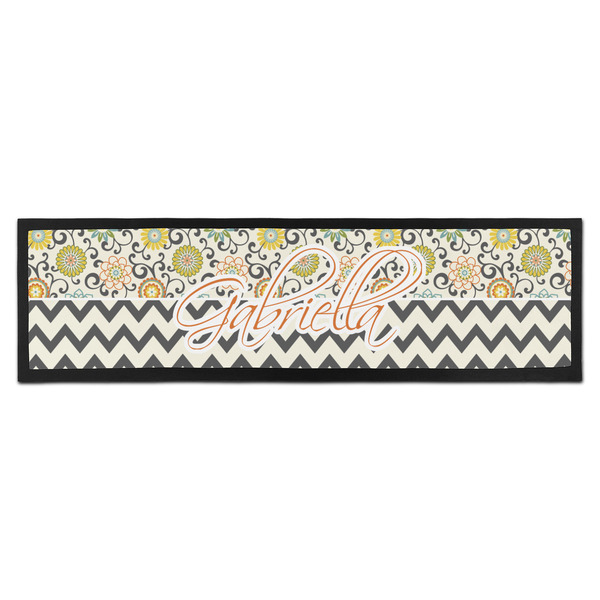 Custom Swirls, Floral & Chevron Bar Mat (Personalized)