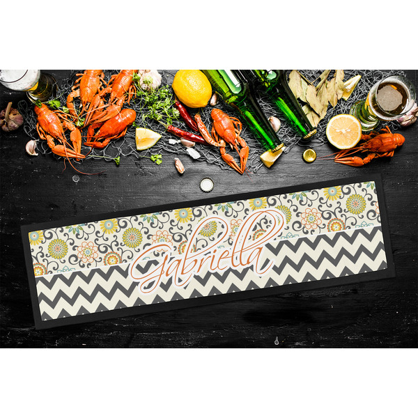 Swirls, Floral & Chevron Bar Mat - Large - LIFESTYLE