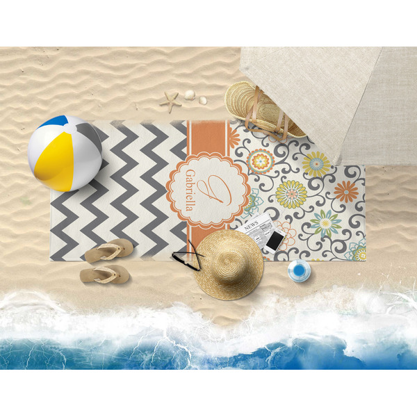 Swirls, Floral & Chevron Beach Towel Lifestyle