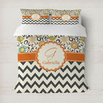 Swirls, Floral & Chevron Duvet Cover (Personalized)