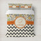 Swirls, Floral & Chevron Duvet Cover Set - Full / Queen (Personalized)