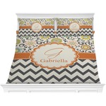 Swirls, Floral & Chevron Comforter Set - King (Personalized)