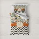 Swirls, Floral & Chevron Duvet Cover Set - Twin (Personalized)