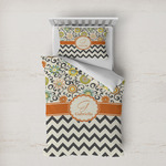 Swirls, Floral & Chevron Duvet Cover Set - Twin XL (Personalized)
