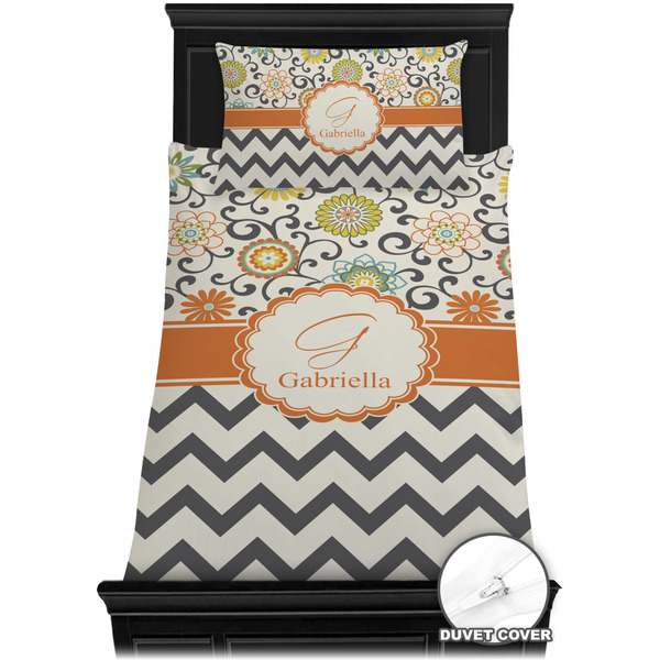Swirls, Floral & Chevron Bedding Set (TwinXL) - Duvet