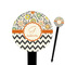 Swirls, Floral & Chevron 6" Round Plastic Food Picks - Black - Double Sided (Personalized)