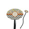Swirls, Floral & Chevron Black Plastic 7" Stir Stick - Oval - Closeup