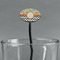 Swirls, Floral & Chevron Black Plastic 7" Stir Stick - Oval - Main