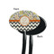 Swirls, Floral & Chevron Black Plastic 7" Stir Stick - Single Sided - Oval - Front & Back
