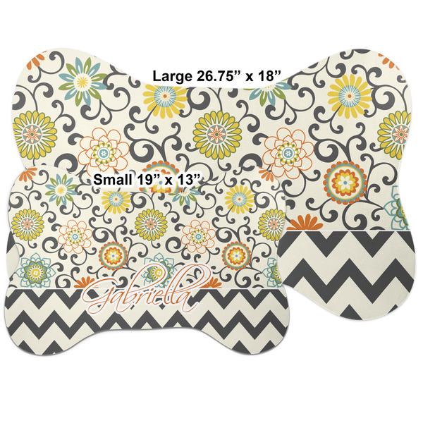 Swirls, Floral & Chevron Bone Shaped Mat Comparison