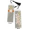 Swirls, Floral & Chevron Bookmark with tassel - Front and Back