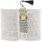 Swirls, Floral & Chevron Bookmark with tassel - In book