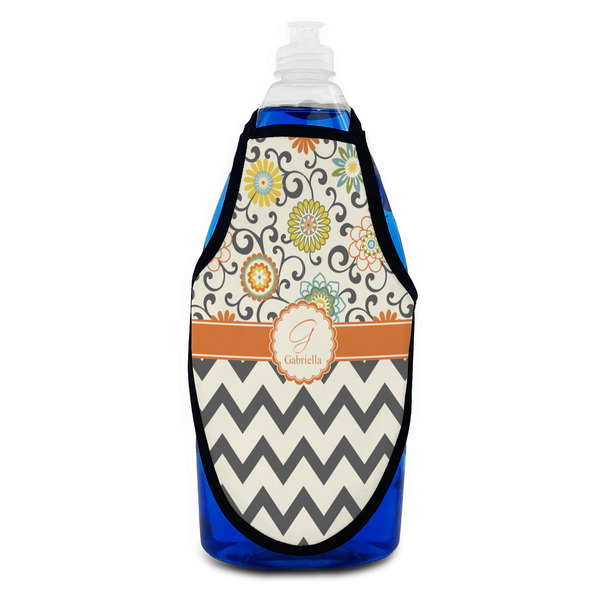 Swirls, Floral & Chevron Bottle Apron - Soap - FRONT