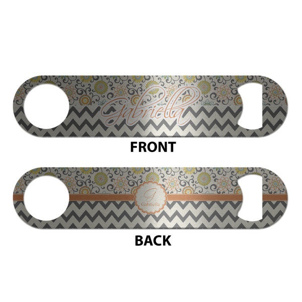 Swirls, Floral & Chevron Bottle Opener - Front & Back