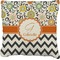 Swirls, Floral & Chevron Faux-Linen Throw Pillow 18" (Personalized)