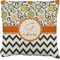 Swirls, Floral & Chevron Faux-Linen Throw Pillow (Personalized)